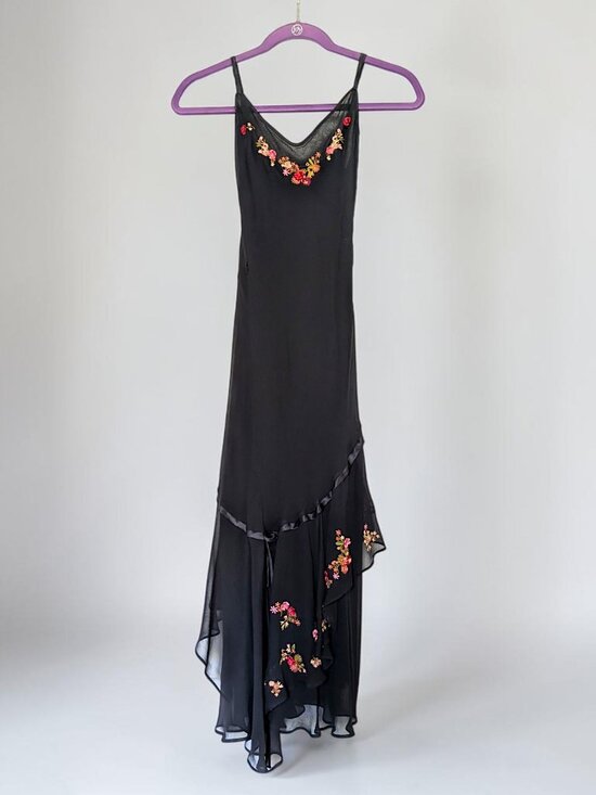 Betsey Johnson Dresses & Skirts - Betsey Johnson VTG 90s mesh overlay floral embroidery fairy goth mermaid dress 2